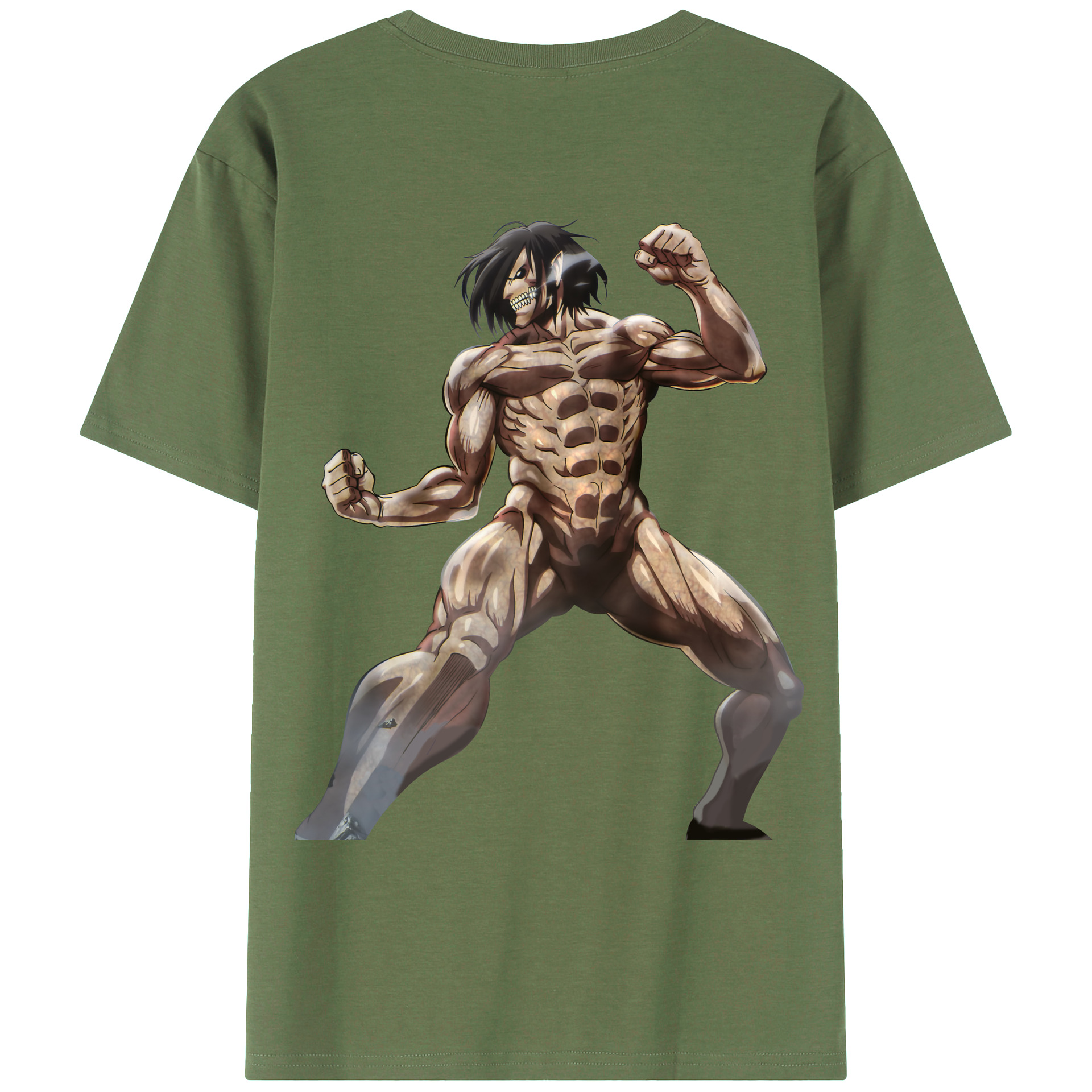 （画像用） 進撃の巨人 Attack on Titan 綿100％ メンズ半袖Tシャツ（バックプリント） 通気性